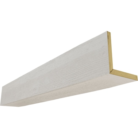 2-Sided (L-beam) Rough Sawn Endurathane Faux Wood Ceiling Beam, Factory Prepped, 12W X 4H  X 8'L